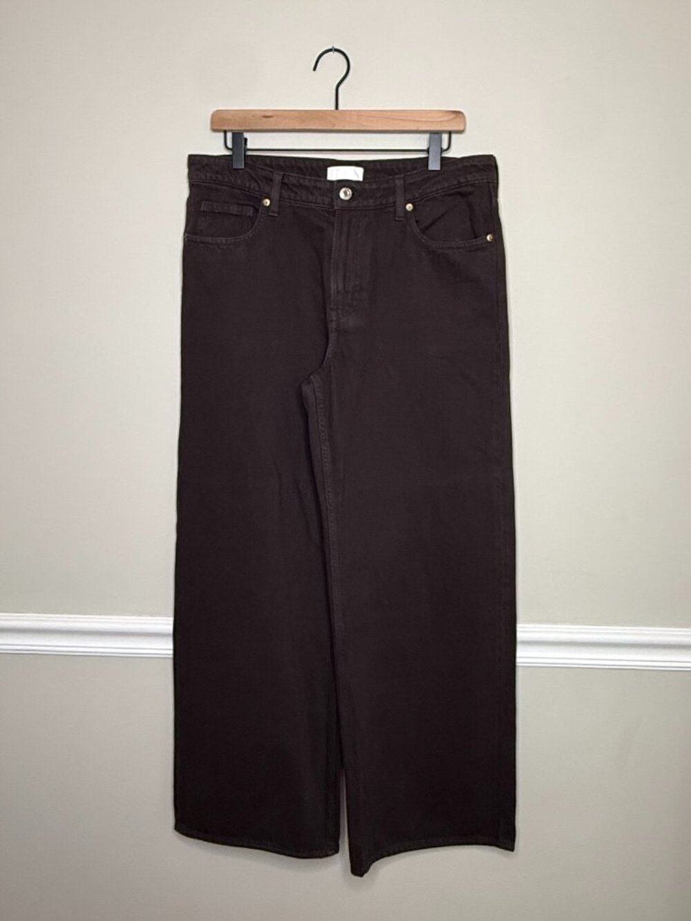 NWOT H&M Black/Brown Wide Leg Jeans